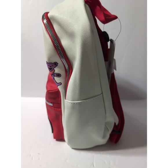 Grateful Dead Mini Backpack White/Red Straps Dancing Bears Pattern & Logo NWT - Picture 6 of 12